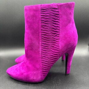 Kenneth Cole Rare Fuschia Leather Suede Booties See Together 8.5 M